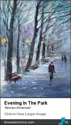 Evening In The Park by Tancau Emanuel - Painting - Oil