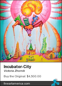 Incubator-city by Victoria Zhornik - Painting - Oil On Canvas