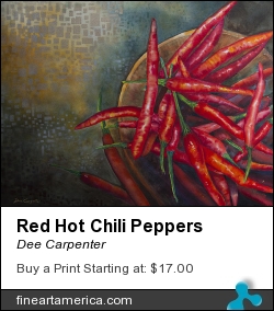 Red Hot Chili Peppers by Dee Carpenter - Painting - Watercolor