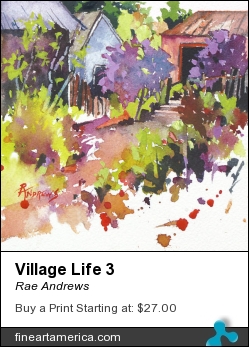 Village Life 3 by Rae Andrews - Painting - Watercolor