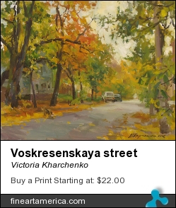 Voskresenskaya Street by Victoria Kharchenko - Painting - Oil On Canvas