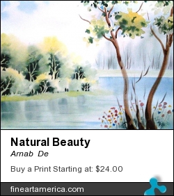 Natural Beauty by Arnab  De - Painting - Watercolor On Paper