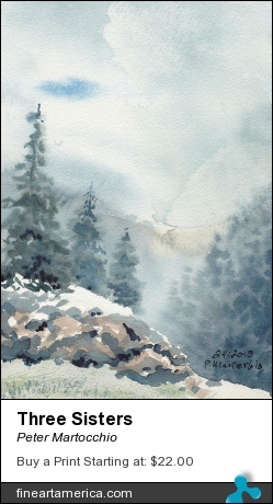 Three Sisters by Peter Martocchio - Painting - Watercolor