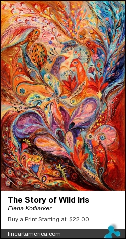 The Story Of Wild Iris by Elena Kotliarker - Painting - Acrylic On Textured Canvas