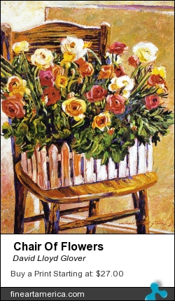 Chair Of Flowers by David Lloyd Glover - Painting - Oil On Canvas