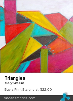 Triangles by Mary Wassil - Painting