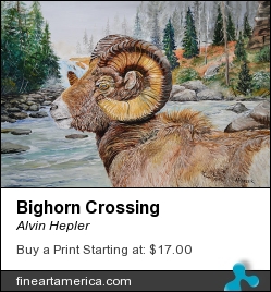 Bighorn Crossing by Alvin Hepler - Painting - Acrylic