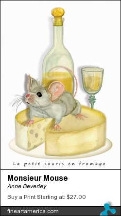 Monsieur Mouse by Anne Beverley - Painting - Watercolors