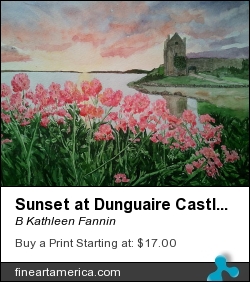 Sunset At Dunguaire Castle by B Kathleen Fannin - Painting