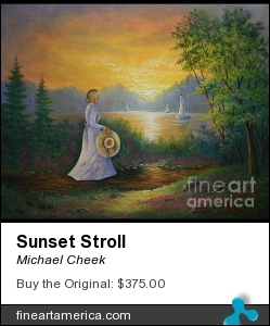 Sunset Stroll by Michael Cheek - Painting - Oil On Canvas