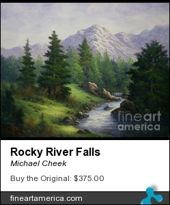 Rocky River Falls by Michael Cheek - Painting - Oil On Canvas