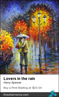 Lovers In The Rain by Harry Speese - Painting - Acrylic