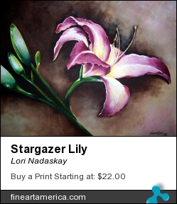 Stargazer Lily by Lori Nadaskay - Painting - Acrylic On Canvas