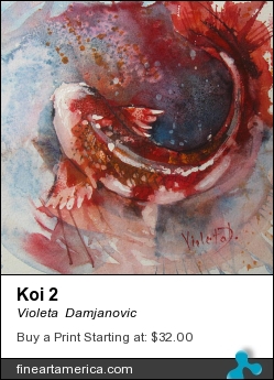 Koi 2 by Violeta  Damjanovic - Painting
