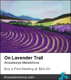 On Lavender Trail by Anastasiya Malakhova - pastels on paper