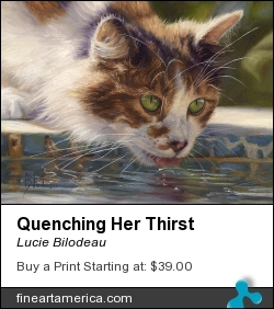 Quenching Her Thirst by Lucie Bilodeau - Painting - Oil On Canvas Panel