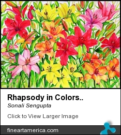 Rhapsody In Colors.. by Sonali Sengupta - Painting - Watercolor