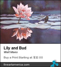 Lily And Bud by Walt Maes - Painting - Acrylic On Canvas