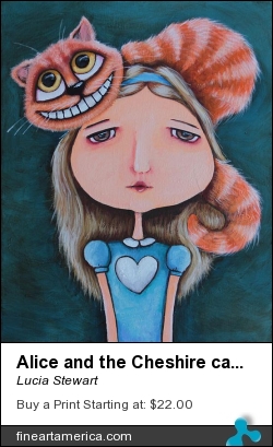 Alice And The Cheshire Cat by Lucia Stewart - Painting - Acrylic