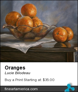 Oranges by Lucie Bilodeau - Painting - Oil On Canvas