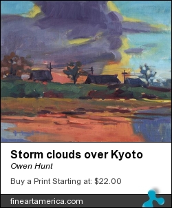 Storm Clouds Over Kyoto by Owen Hunt - Painting - Oil