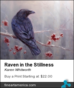 Raven In The Stillness by Karen Whitworth - Painting - Oil