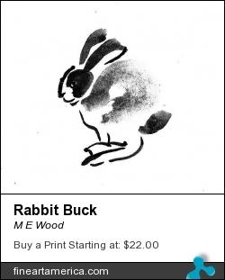Rabbit Buck by M E Wood - Painting - Ink