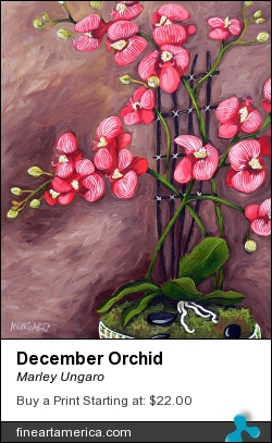 December Orchid by Marley Ungaro - Painting - Acrylic