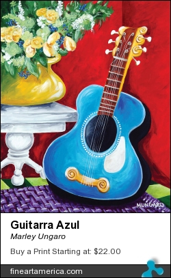 Guitarra Azul by Marley Ungaro - Painting - Acrylic