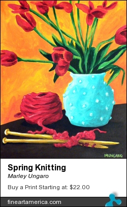 Spring Knitting by Marley Ungaro - Painting - Acrylic