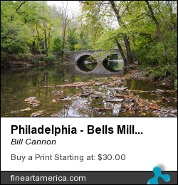 Philadelphia - Bells Mill Bridge Over The Wissahickon Creek by Bill Cannon - Photograph - Photo