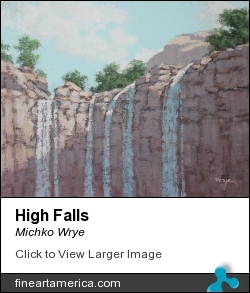 High Falls by Michko Wrye - Painting - Acrylic On Canvas