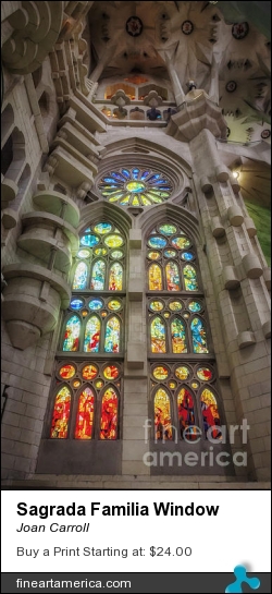 Sagrada Familia Window by Joan Carroll - Photograph - Digital Photograph