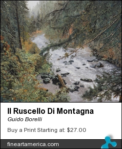 Il Ruscello Di Montagna by Guido Borelli - Painting - Oil On Canvas