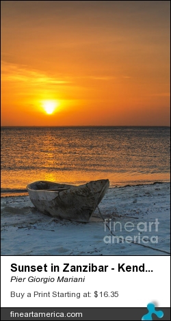 Sunset In Zanzibar - Kendwa Beach by Pier Giorgio Mariani - Photograph - Photo