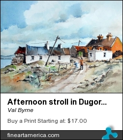 Afternoon Stroll In Dugort Achill by Val Byrne - Painting - Watercolour