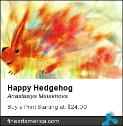 Happy Hedgehog by Anastasiya Malakhova - pastels on paper