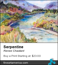 Serpentine by Renee Chastant - Painting - Watercolor On Paper