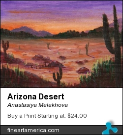 Arizona Desert by Anastasiya Malakhova - acrylic on linen canvas card