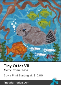 Tiny Otter Vii by Merry  Kohn Buvia - Painting - Acrylic On Canvas