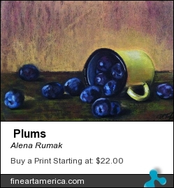 Plums by Alena Rumak - Pastel - Pastel