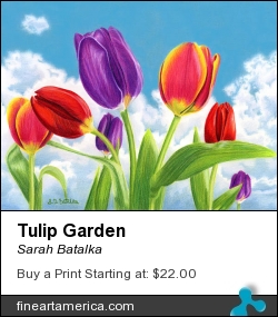 Tulip Garden by Sarah Batalka - Painting - Prismacolor Colored Pencils