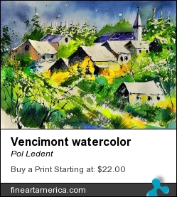 Vencimont Watercolor by Pol Ledent - Painting