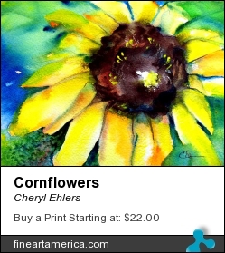 Cornflowers by Cheryl Ehlers - Painting - Watercolor