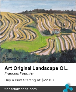 Art Original Landscape Oil Painting Plein Air Appalachian Canada The Zigzag Field by Francois Fournier - Painting - Oil Painting