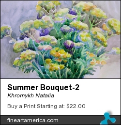 Summer Bouquet-2 by Khromykh Natalia - Painting - Watercolor,paper