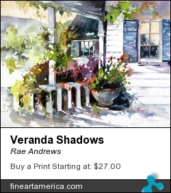 Veranda Shadows by Rae Andrews - Painting - Watercolor