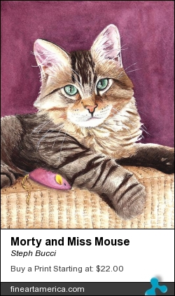 Morty And Miss Mouse by Steph Bucci - Painting - Watercolor