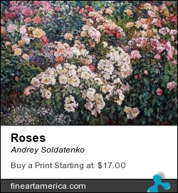 Roses by Andrey Soldatenko - Painting - Oil On Canvas
