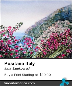 Positano Italy by Irina Sztukowski - Painting